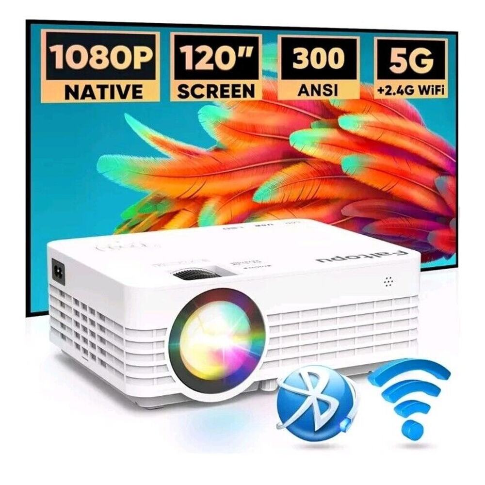 Native 1080P Projector, Mini Portable【Projector with 120'' Screen】Movie